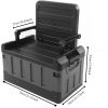 Folding car storage box seat, foldable luggage compartment matte black suitable for family travel, fishing, camping
