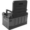 Folding car storage box seat, foldable luggage compartment matte black suitable for family travel, fishing, camping