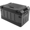 Folding car storage box seat, foldable luggage compartment matte black suitable for family travel, fishing, camping